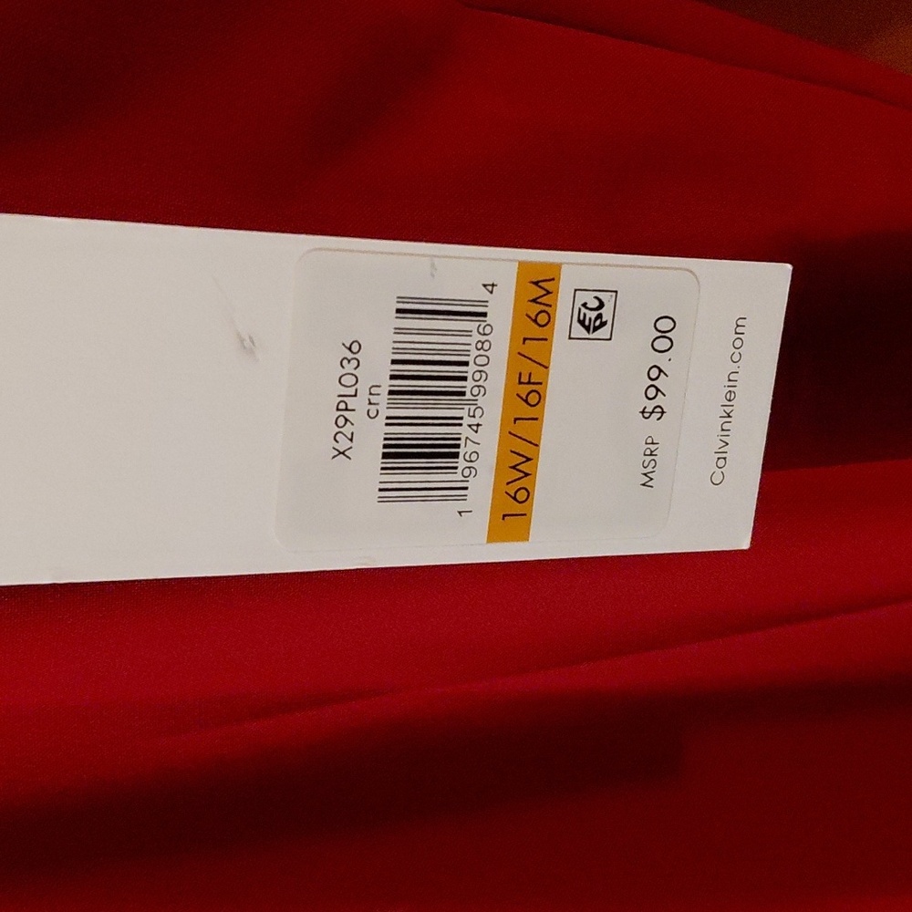 NWT Calvin Klein Red Slacks Size 16W Modern Fit - Picture 6 of 6